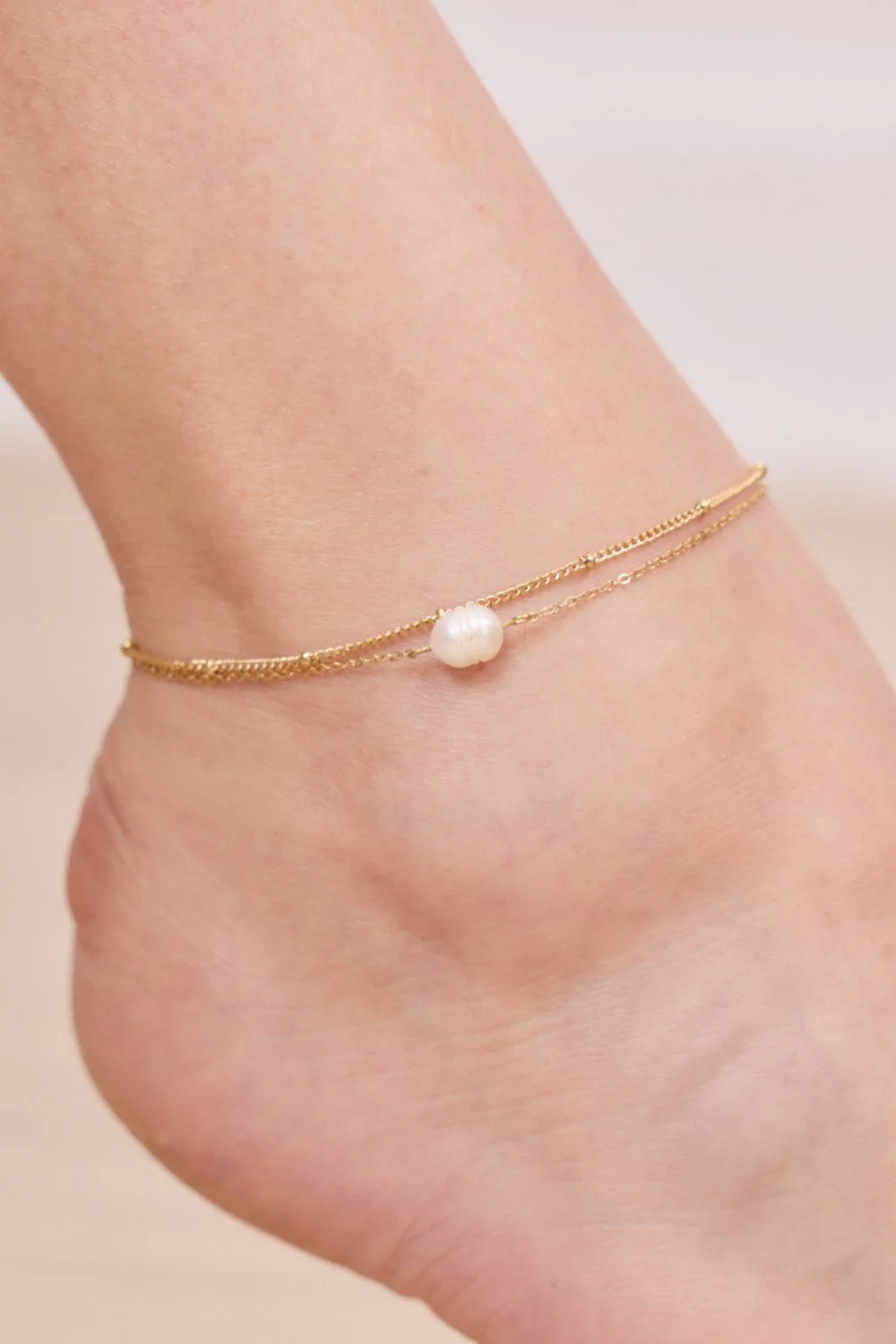Anklets Pearl | Gold | Ankelkæde fra Birdsong - Image 3