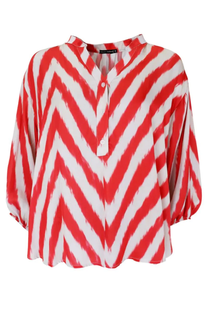 Annalina Satin Blouse | Red | Bluse fra Black Colour - Image 2