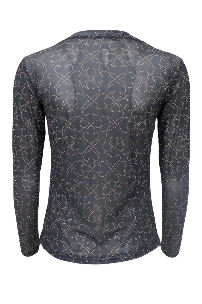 Annie Mesh Blouse | Black Deco | Bluse fra Black Colour - Image 2