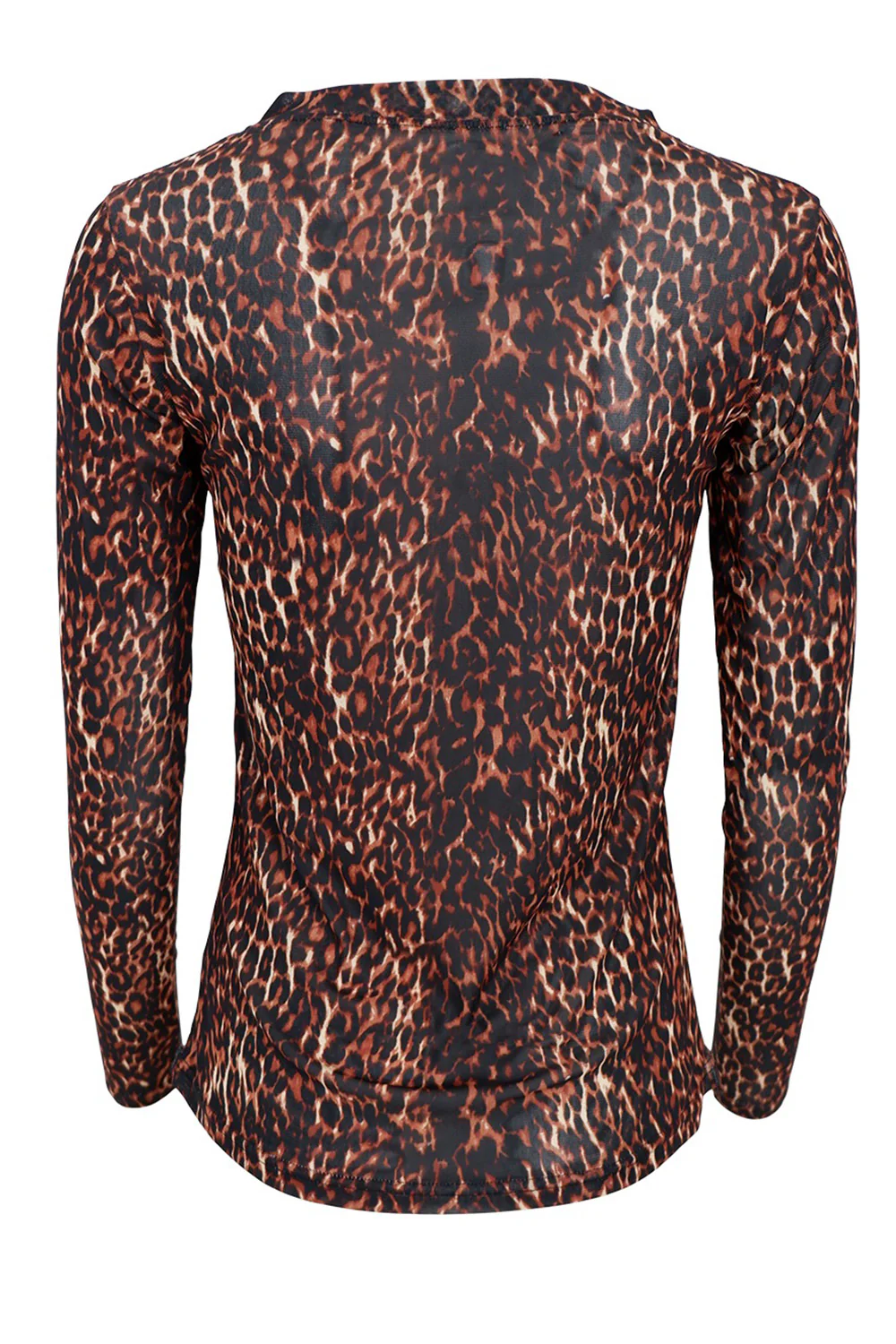 Annie Mesh Blouse | Brown Leo | Mesh bluse fra Black Colour - Image 3