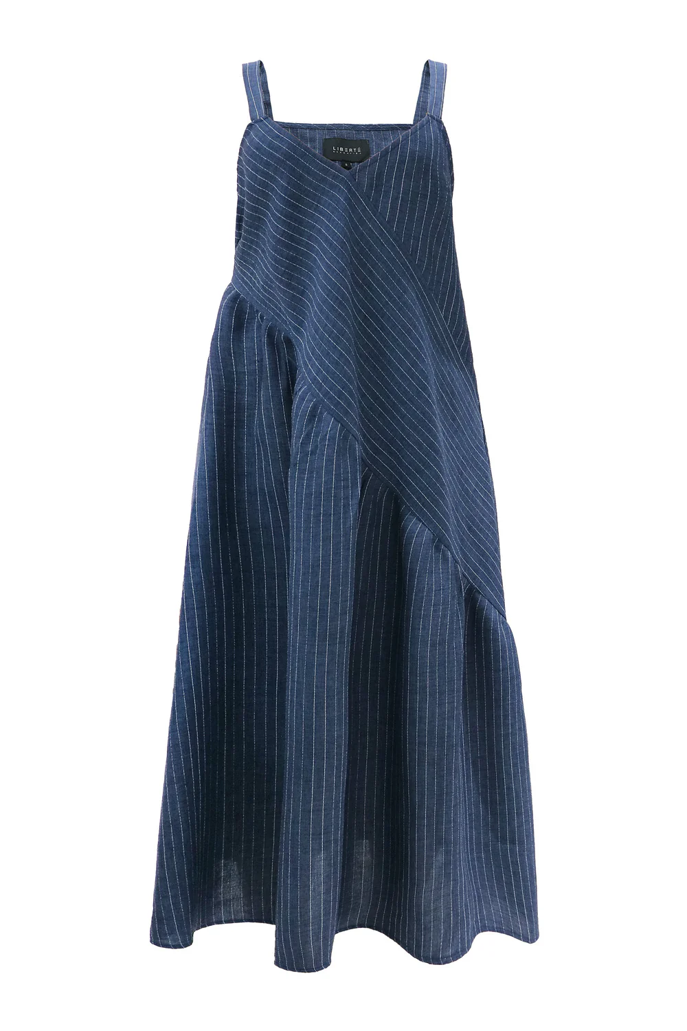 Anniezette Strap Dress | Blue Pinstripe | Kjole fra Liberté - Image 2