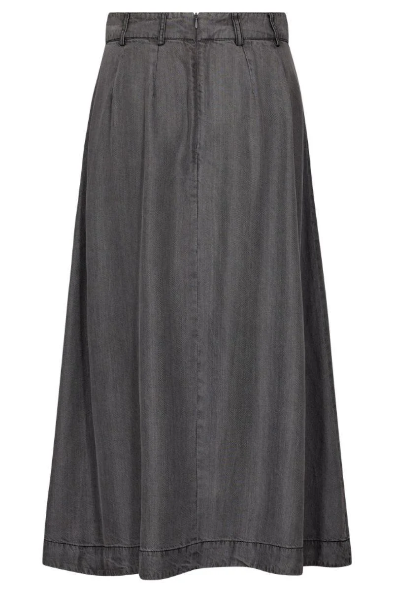 Anya Denim Pleat Skirt 34181 | Mid Grey | Nederdel fra Co'couture - Image 6