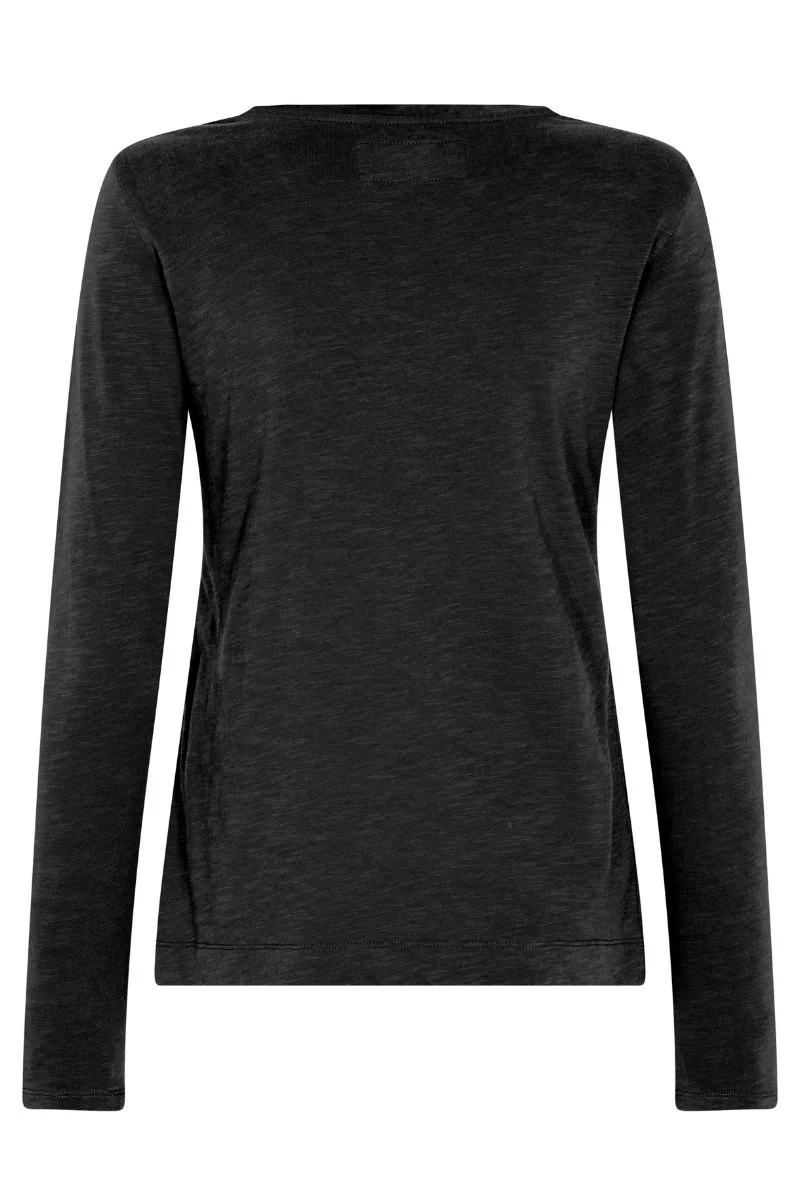 Arden V-Ls Tee | Black | T-shirt fra Mos Mosh - Image 2