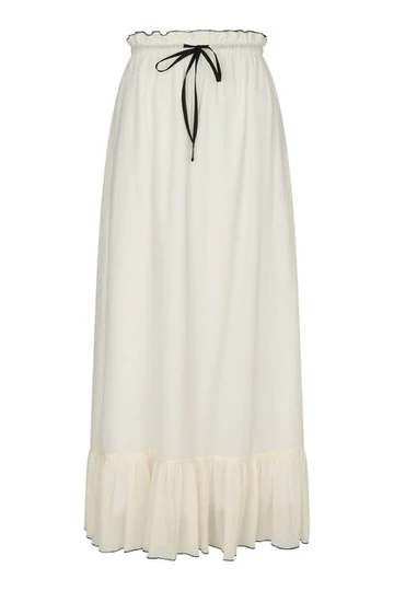 Ariella Crepe Skirt | Creme | Nederdel fra Neo Noir - Image 2