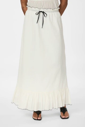 Ariella Crepe Skirt | Creme | Nederdel fra Neo Noir - Image 5
