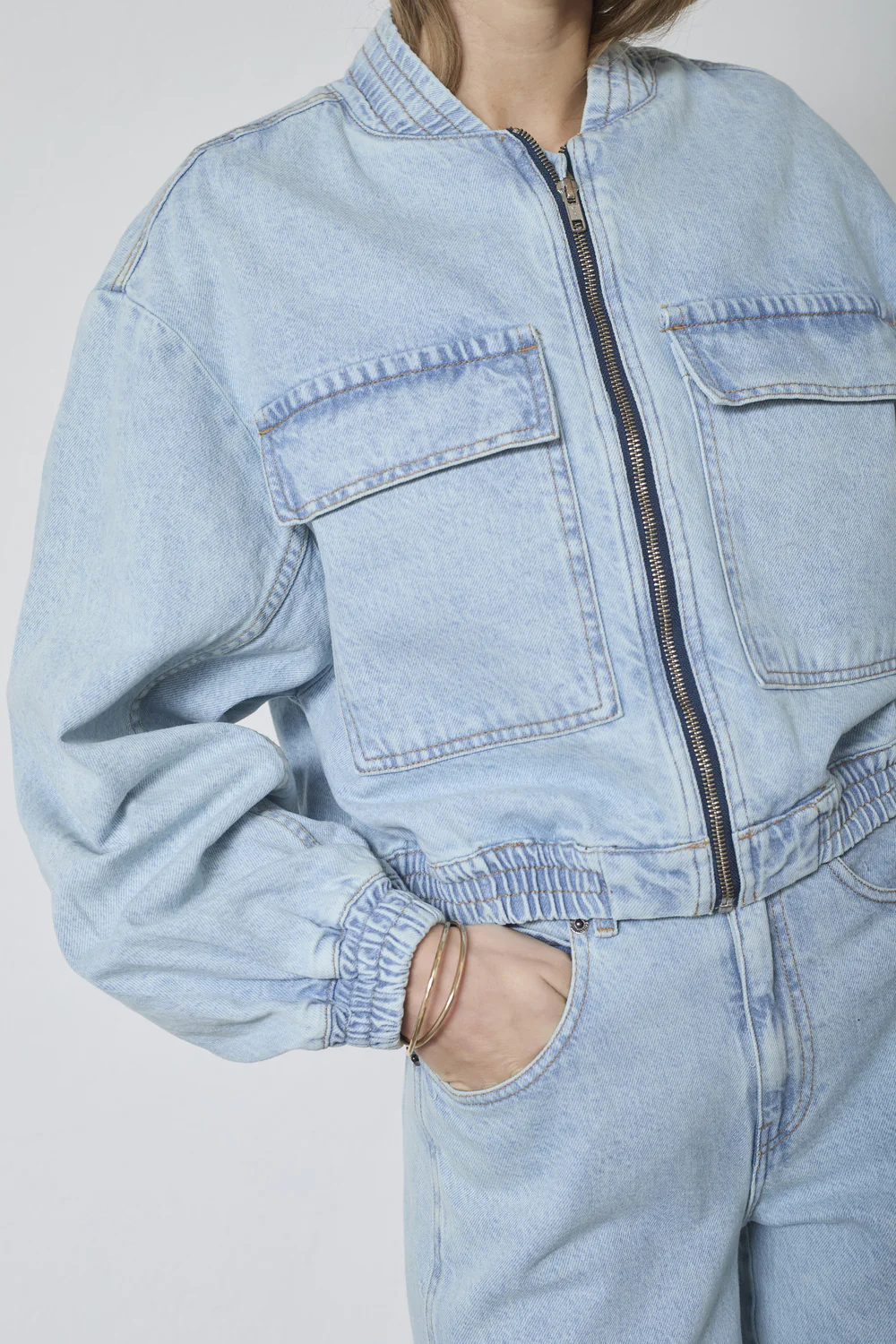 Arona Bomber 40038 | Pale Blue | Jakke fra Co'couture - Image 9