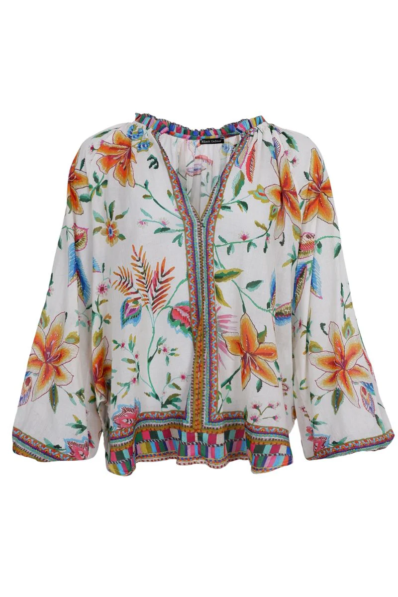 Art Blouse | Warm Orange | Bluse fra Black Colour - Image 2