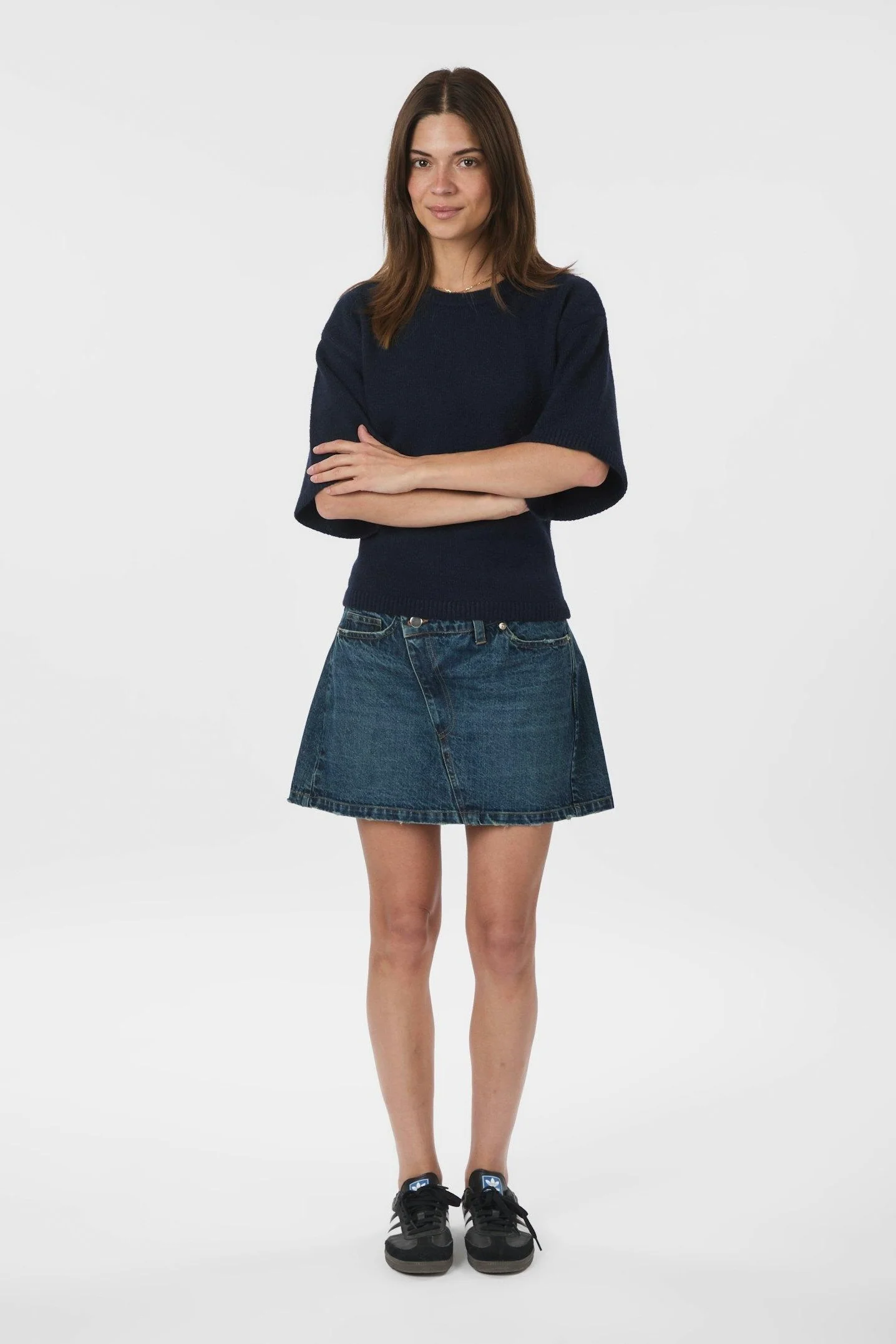 Asha Knit Tee | Navy | Strik fra Neo Noir - Image 3