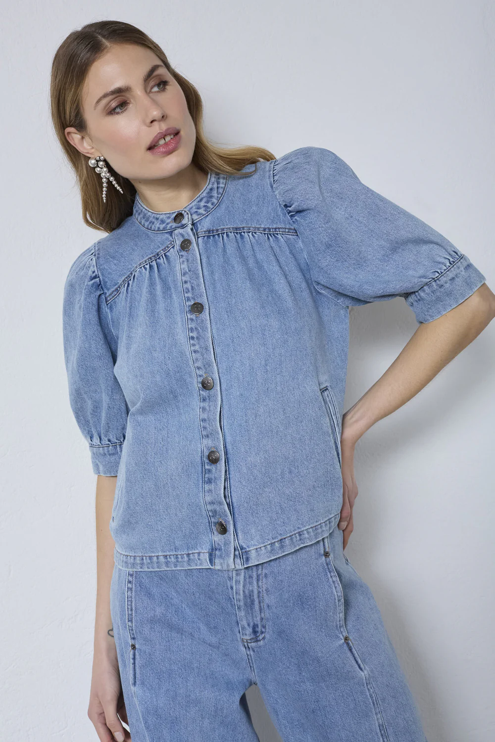 Asjacc Denim Blouse | Denim Blue | Skjorte fra Co'Couture