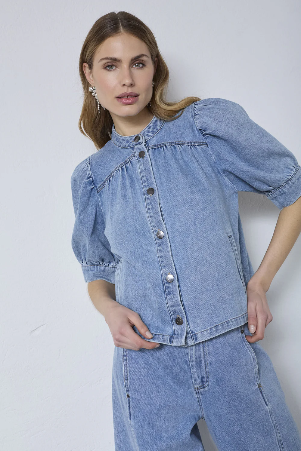 Asjacc Denim Blouse | Denim Blue | Skjorte fra Co'Couture - Image 4