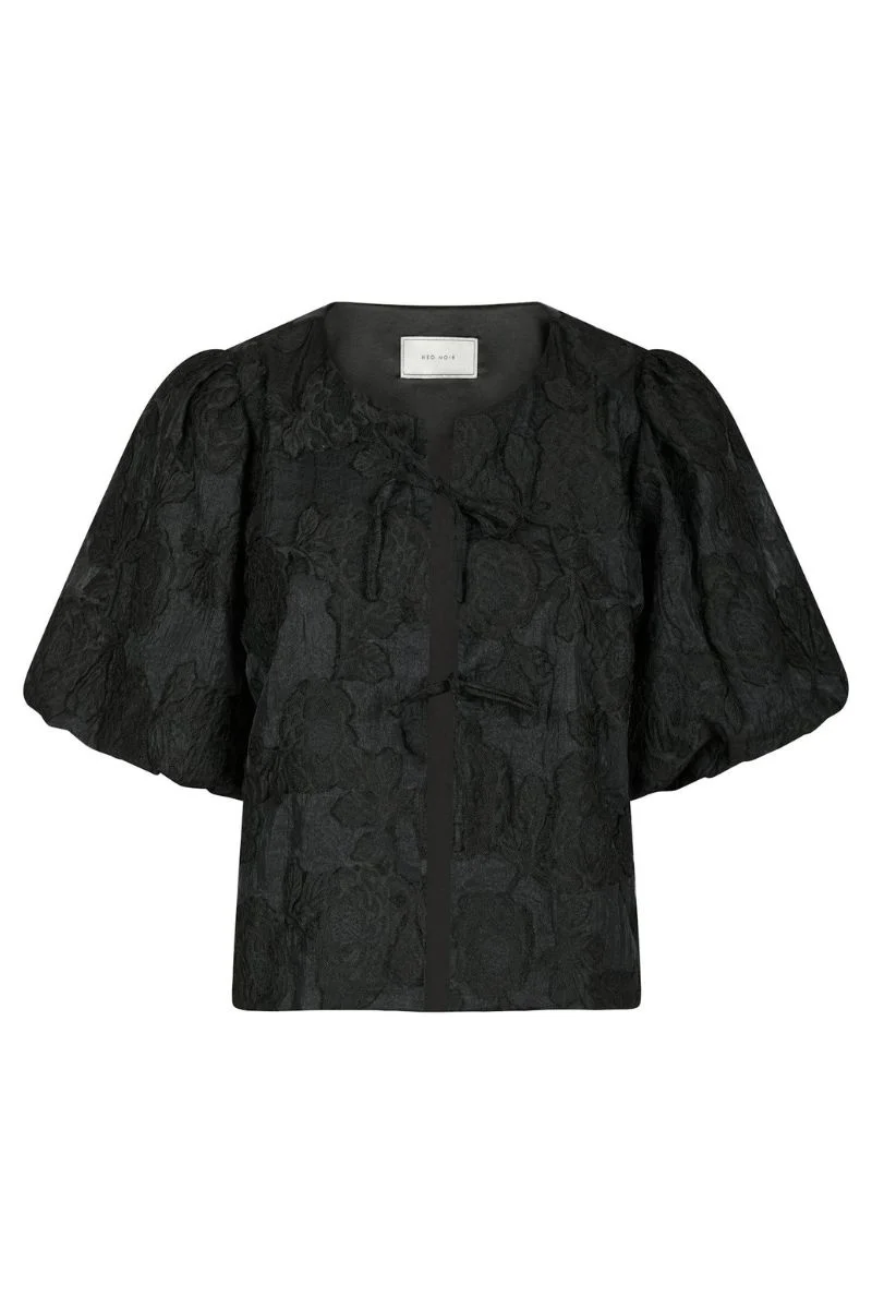 Aska Jacquard Blouse | Black | Bluse fra Neo Noir - Image 2