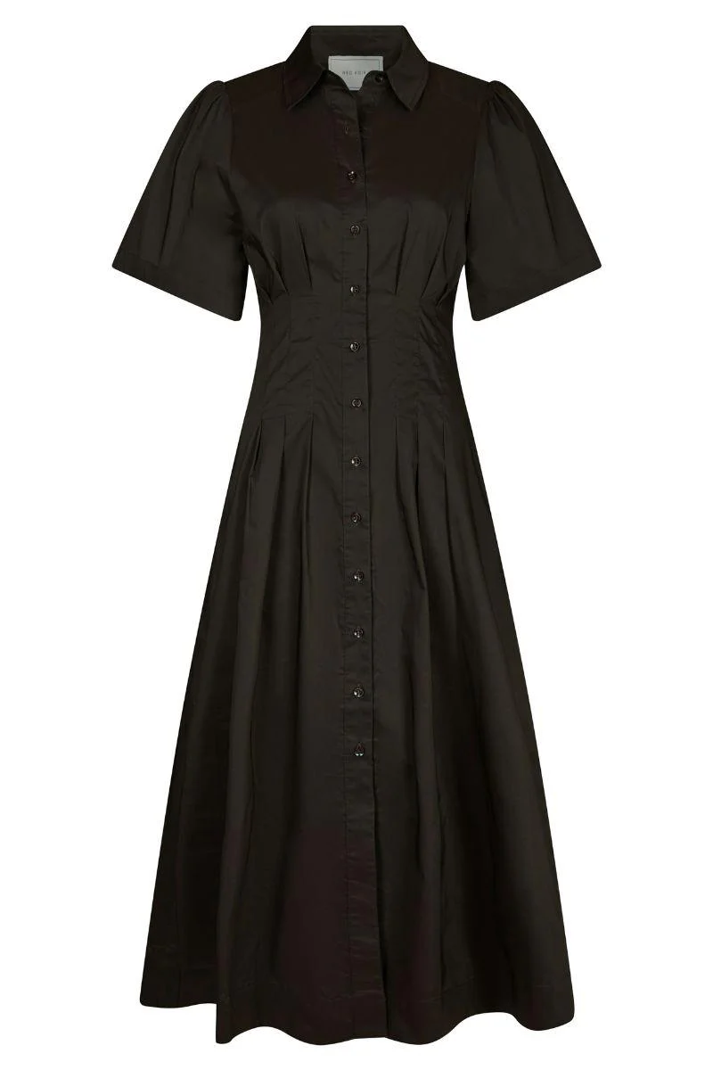 Baia Poplin Dress | Chocolate Brown | Kjole fra Neo Noir - Image 2
