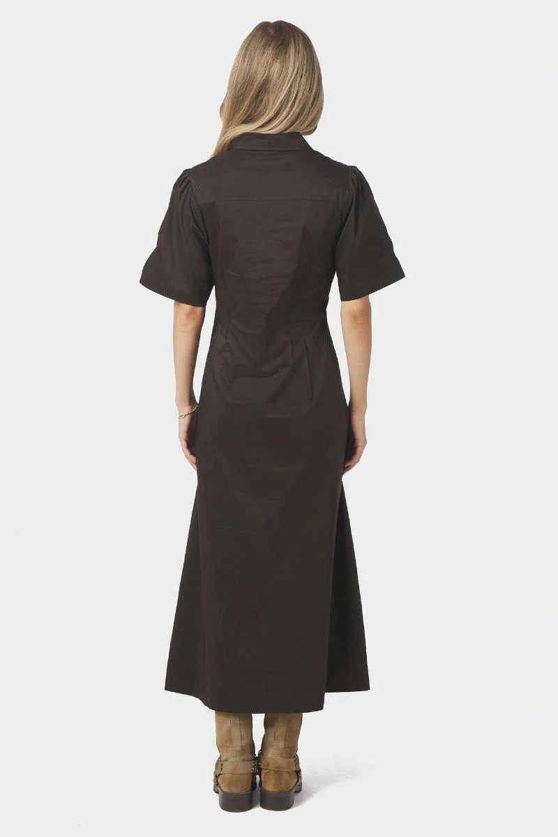 Baia Poplin Dress | Chocolate Brown | Kjole fra Neo Noir - Image 7