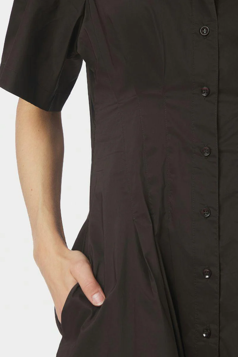 Baia Poplin Dress | Chocolate Brown | Kjole fra Neo Noir - Image 8