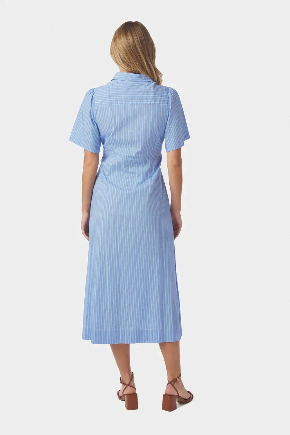 Baia Stripe Poplin Dress | Light Blue | Kjole fra Neo Noir - Image 4