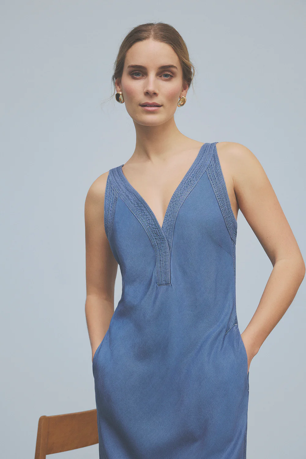 Bati Midi Strap Dress | Oil Blue | Kjoler fra Gustav - Image 3