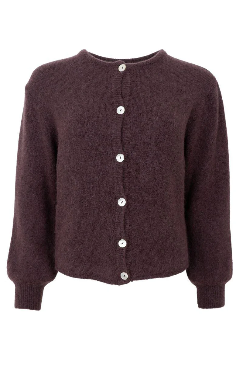 Bella Knit Cardigan | Coffee | Strik fra Black Colour - Image 2