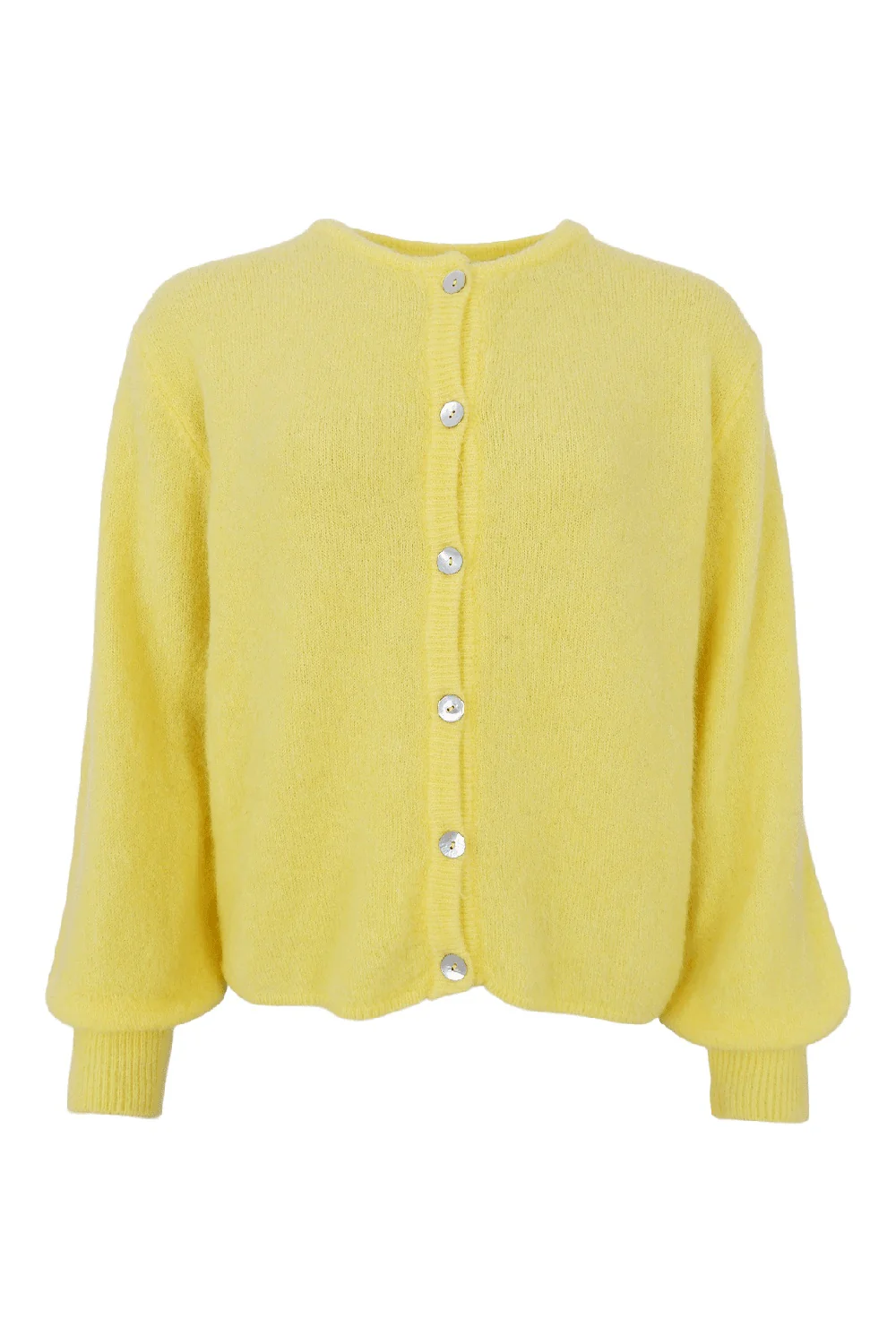 Bella Knit Cardigan | Lemon | Strik fra Black Colour