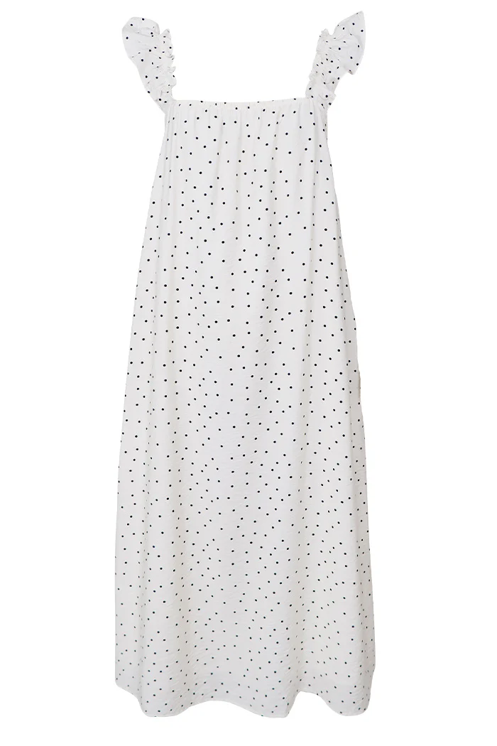 Benedikt Dress | Off White Dot | Kjole fra Black Colour - Image 4