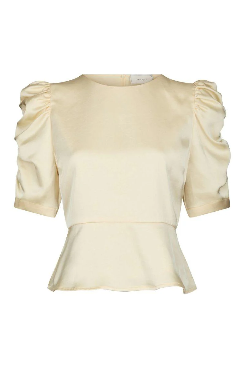 Benua Heavy Sateen Blouse | Light Yellow | Bluse fra Neo Noir - Image 2