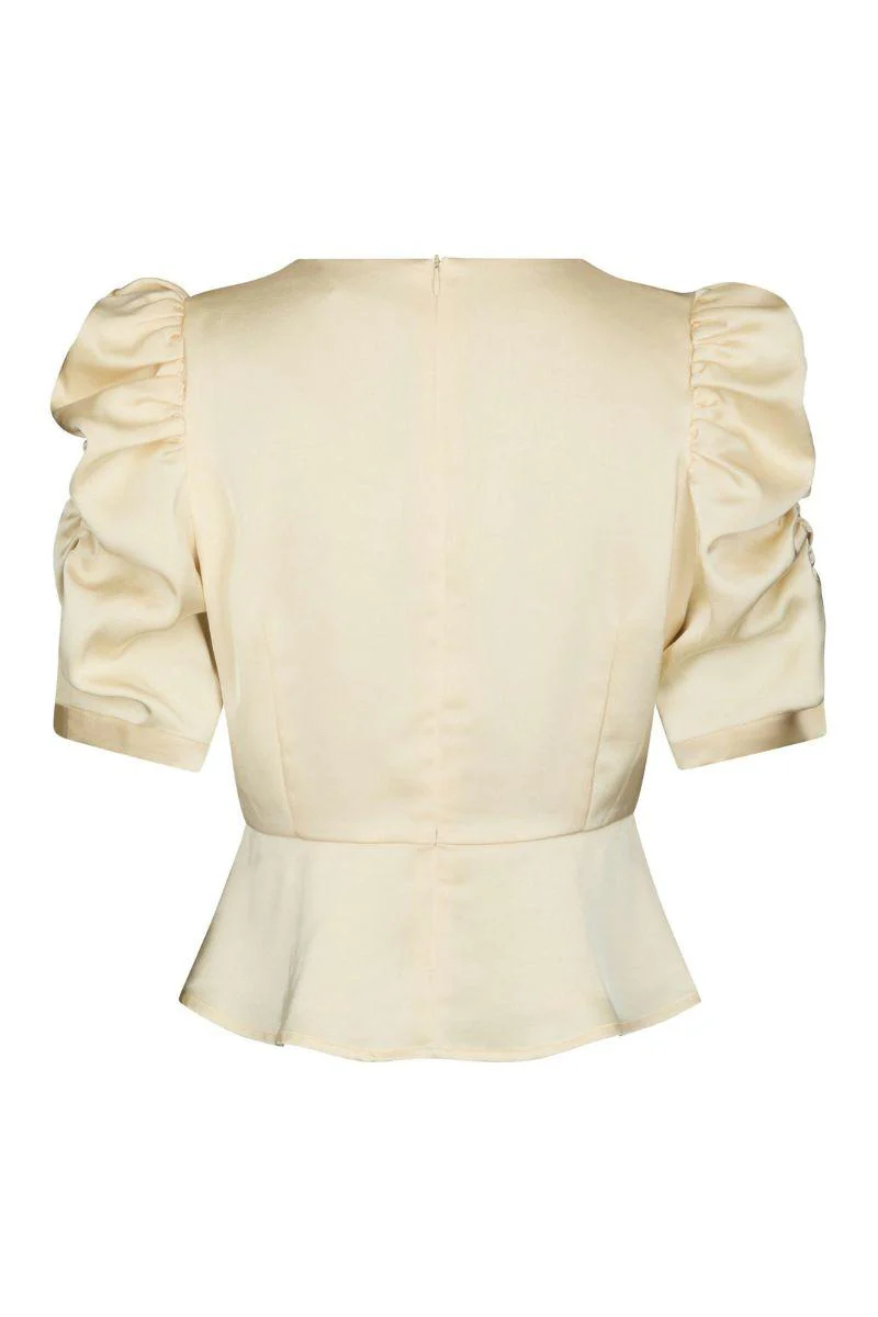 Benua Heavy Sateen Blouse | Light Yellow | Bluse fra Neo Noir - Image 4