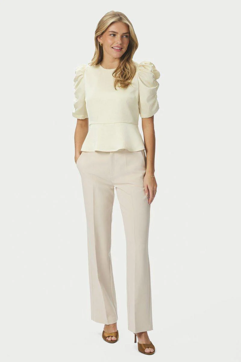 Benua Heavy Sateen Blouse | Light Yellow | Bluse fra Neo Noir - Image 8