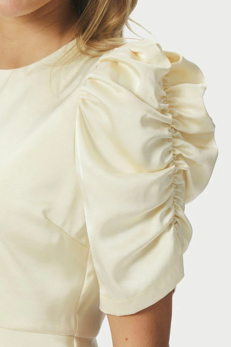 Benua Heavy Sateen Blouse | Light Yellow | Bluse fra Neo Noir - Image 9