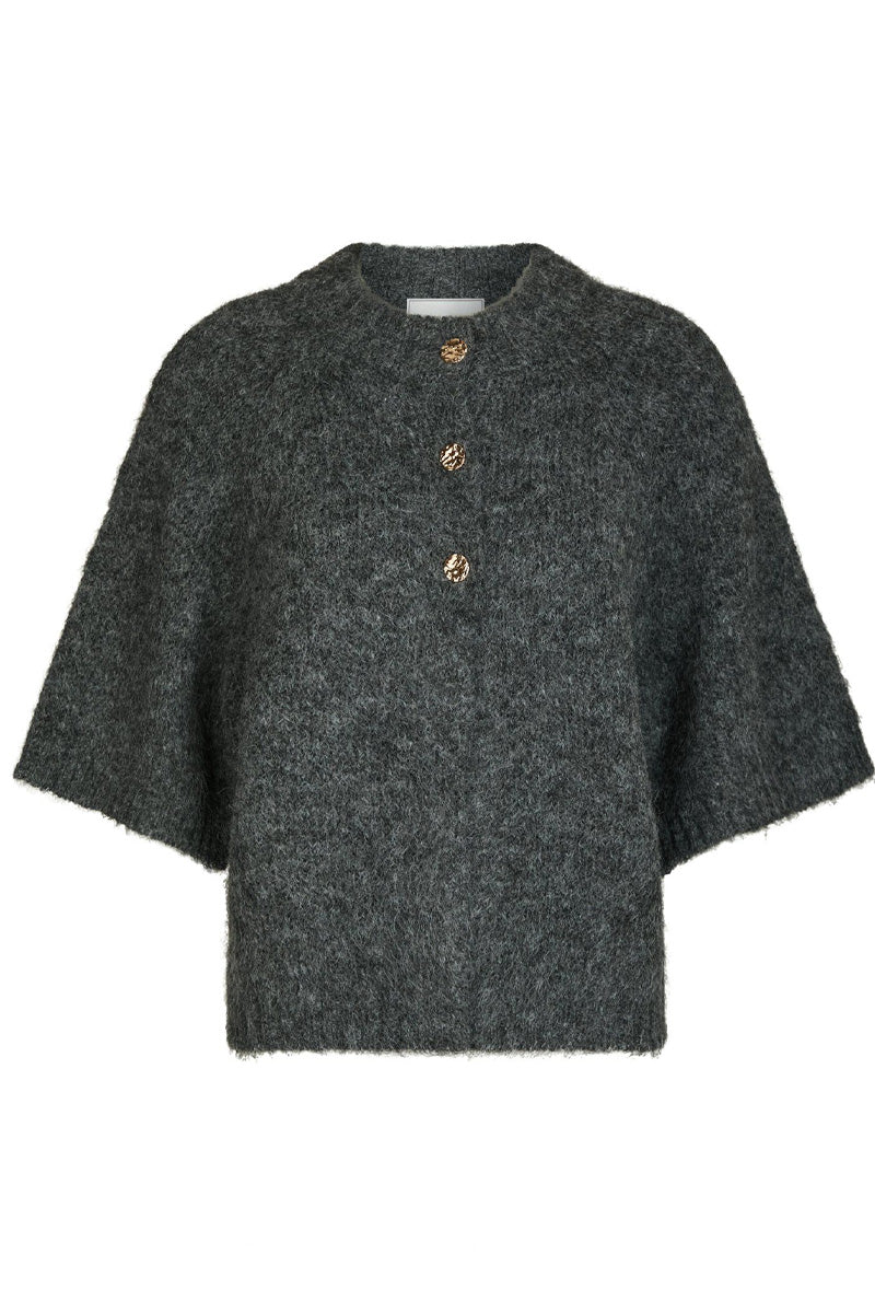 Benuta Fluffy Knit Cardigan | Antracit Melange | Strik fra Neo Noir - Image 2