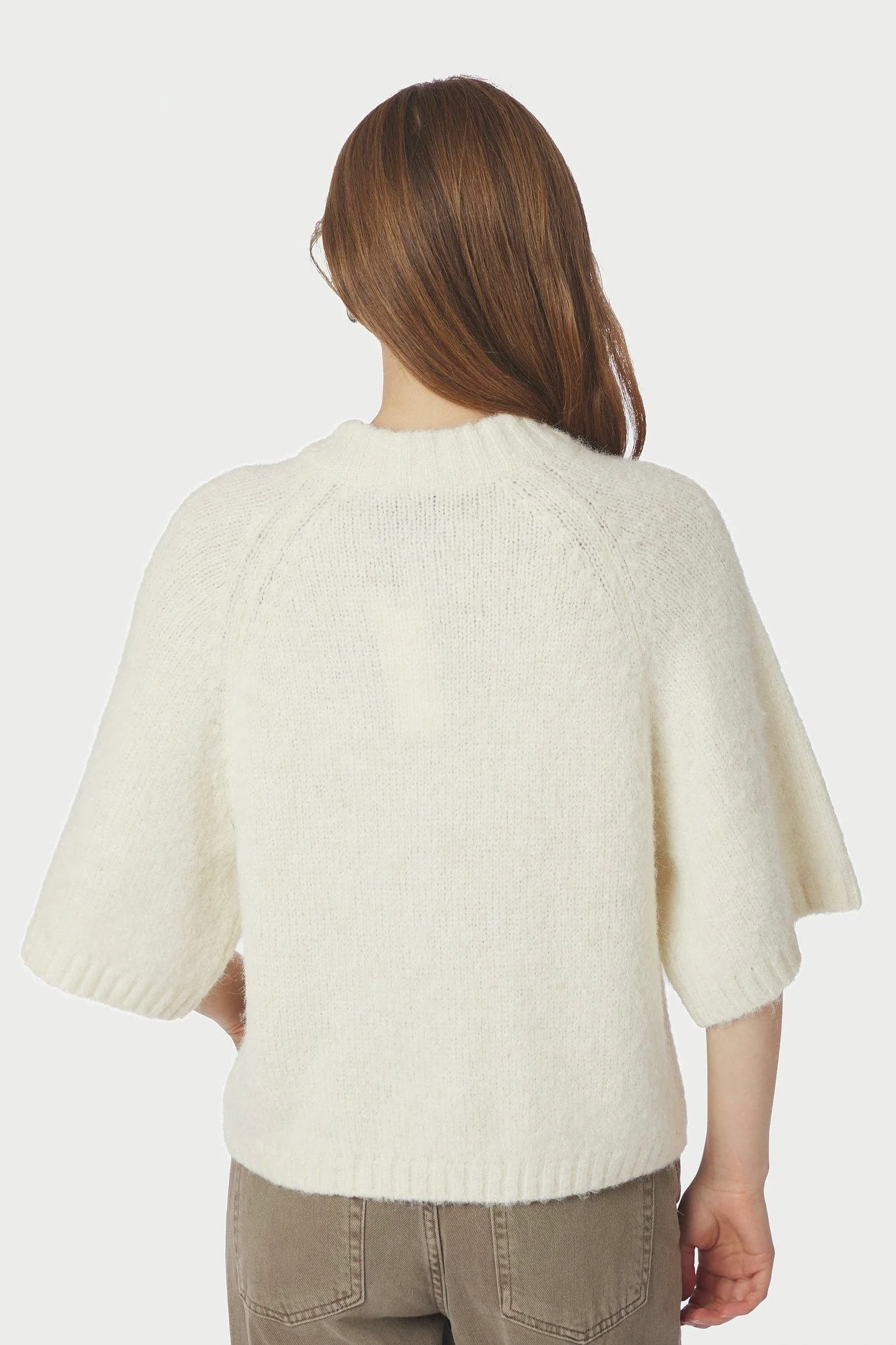 Benuta Fluffy Knit Cardigan | Off White | Strik fra Neo Noir - Image 6