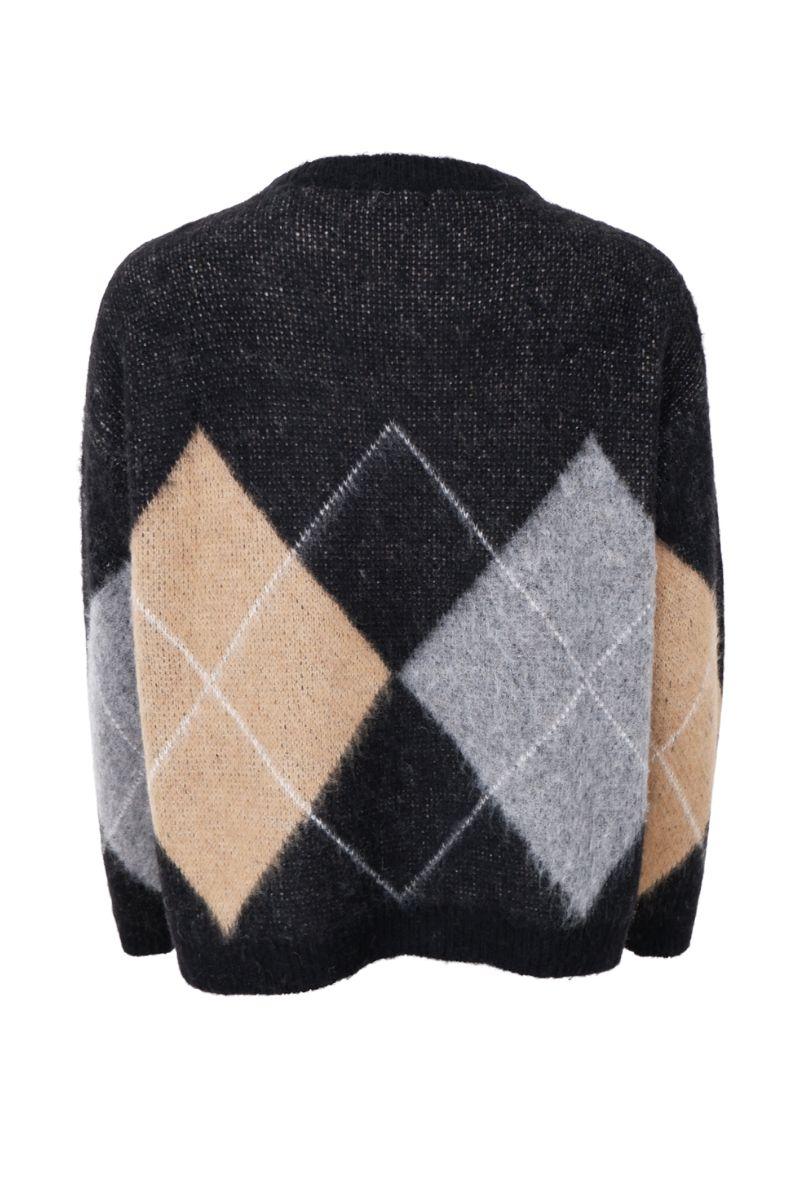 Beth Argyle Knit Jumper | Black | Strik fra Black Colour - Image 4