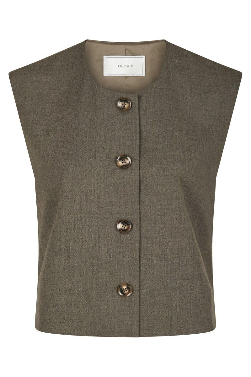 Birtha Waistcoat | Brown Melange | Waistcoat fra Neo Noir - Image 2