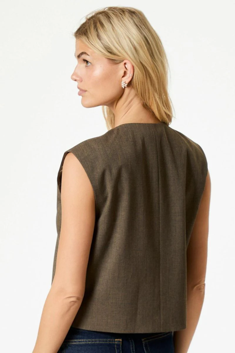 Birtha Waistcoat | Brown Melange | Waistcoat fra Neo Noir - Image 6