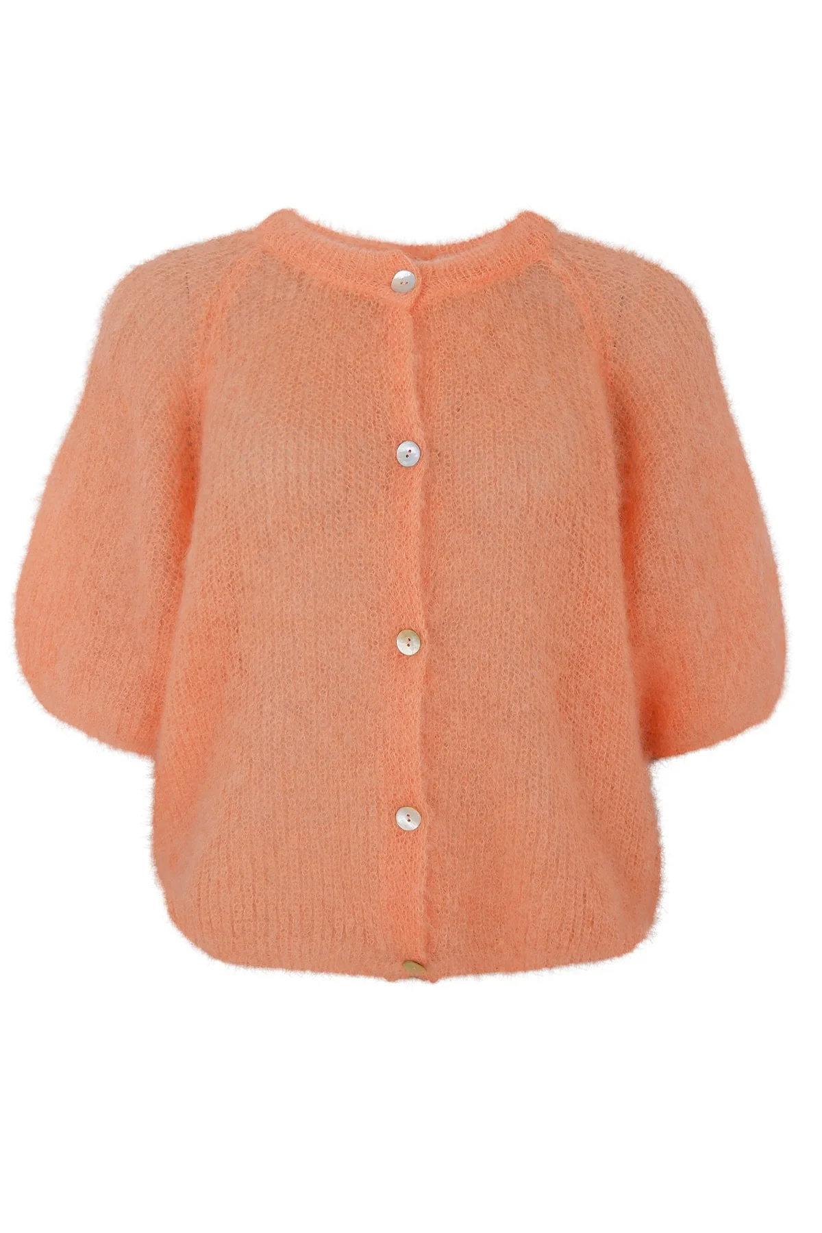 Bjoerk Patent Knit Cardigan | Peach | Strik fra Black Colour - Image 2