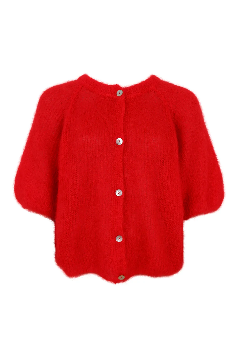Bjoerk Patent Knit Cardigan | Red | Strik fra Black Colour - Image 2