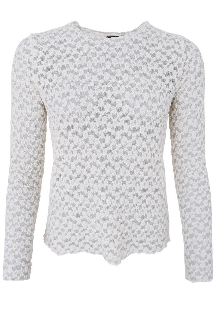 Blair Ls Lace Blouse | Off White | Bluse fra Black Colour