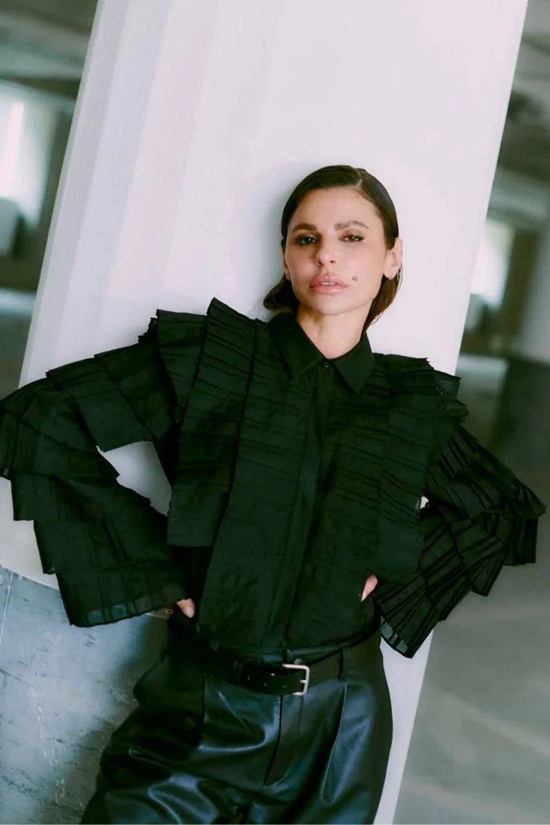 Bluebell Frill Shirt 205246 | Black | Skjorte fra Copenhagen Muse