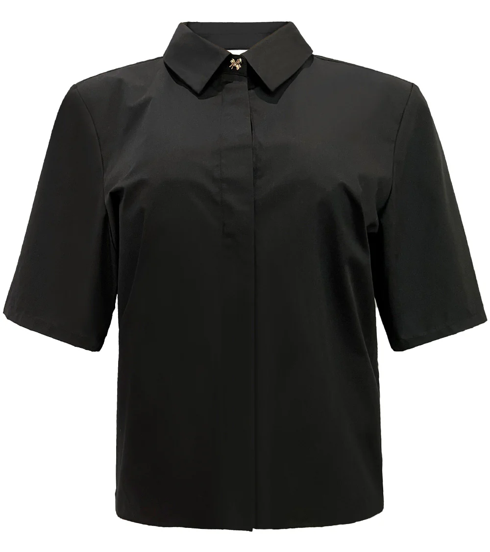Bobo Ss Bow Shirt | Black | Skjorte fra Liberté - Image 3