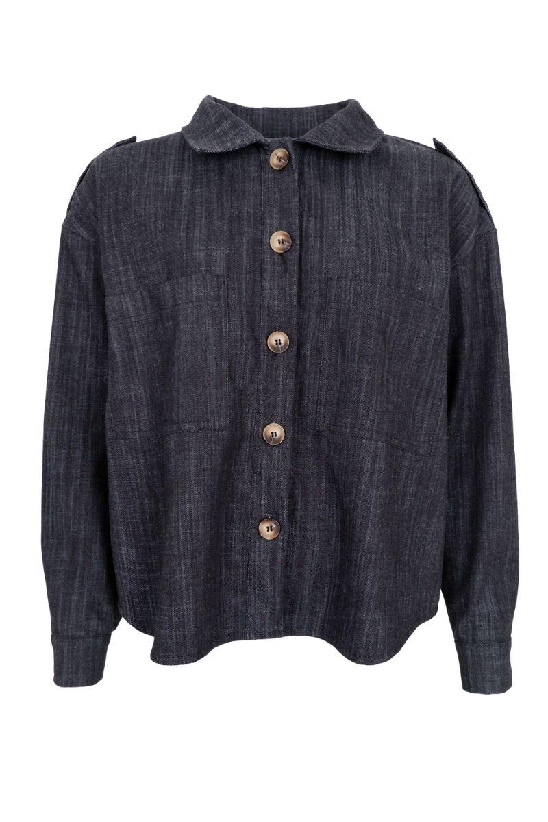 Box Shirt Jacket | Black Denim | Jakker fra Black Colour