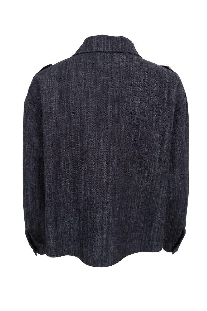 Box Shirt Jacket | Black Denim | Jakker fra Black Colour - Image 4