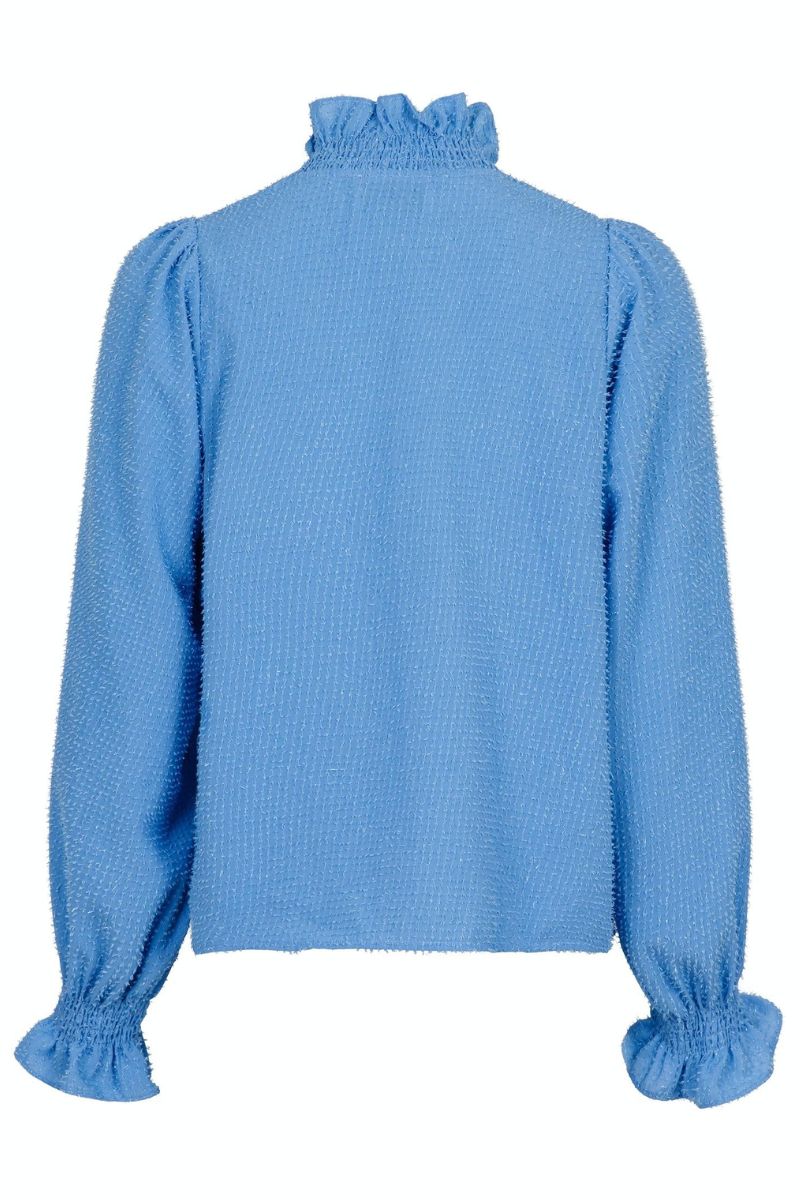 Brielle Glitter Blouse | Dusty Blue | Bluse fra Neo Noir - Image 7