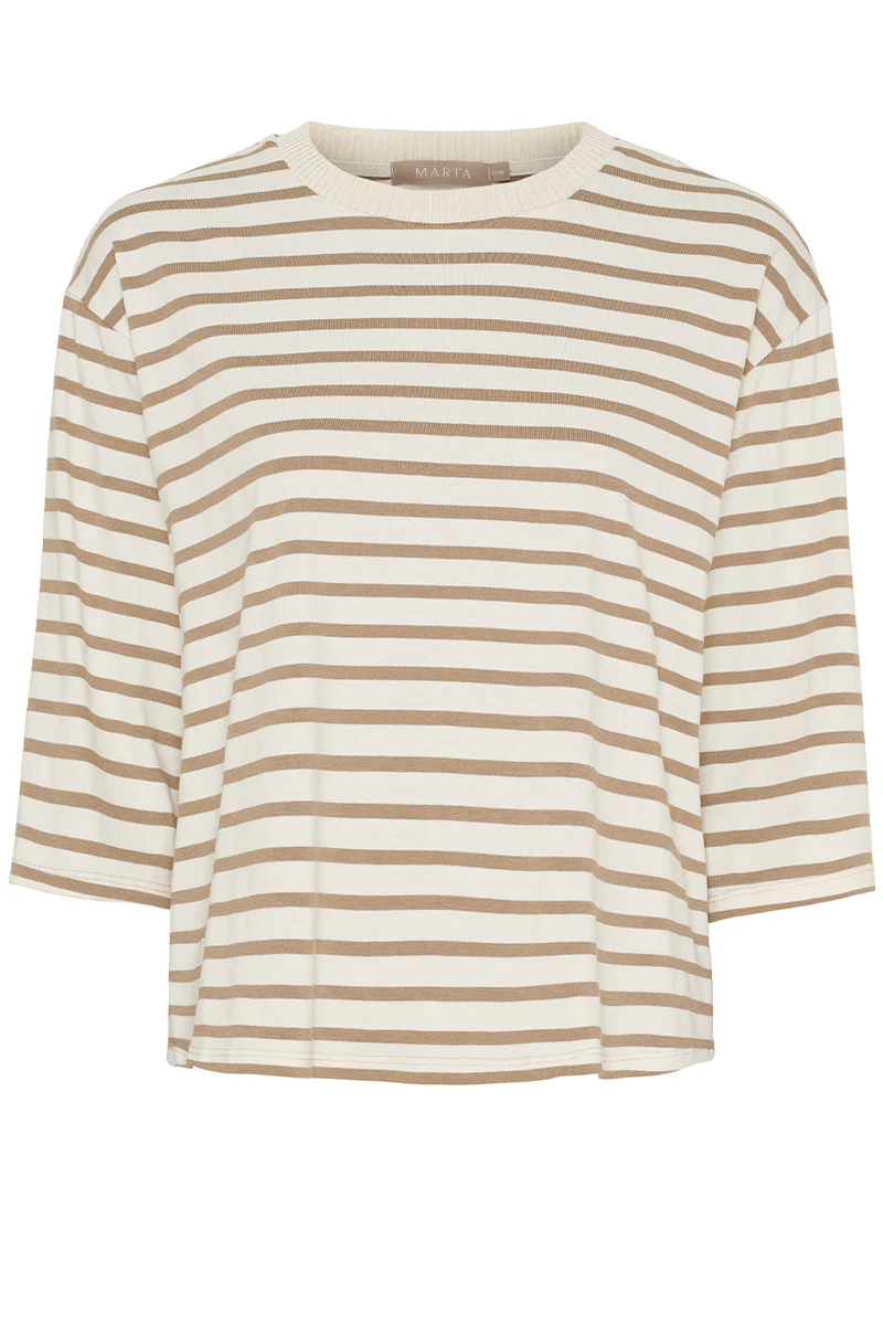 Brooklyn Tee | Beige/Fango | T-shirt fra Marta du Chateau