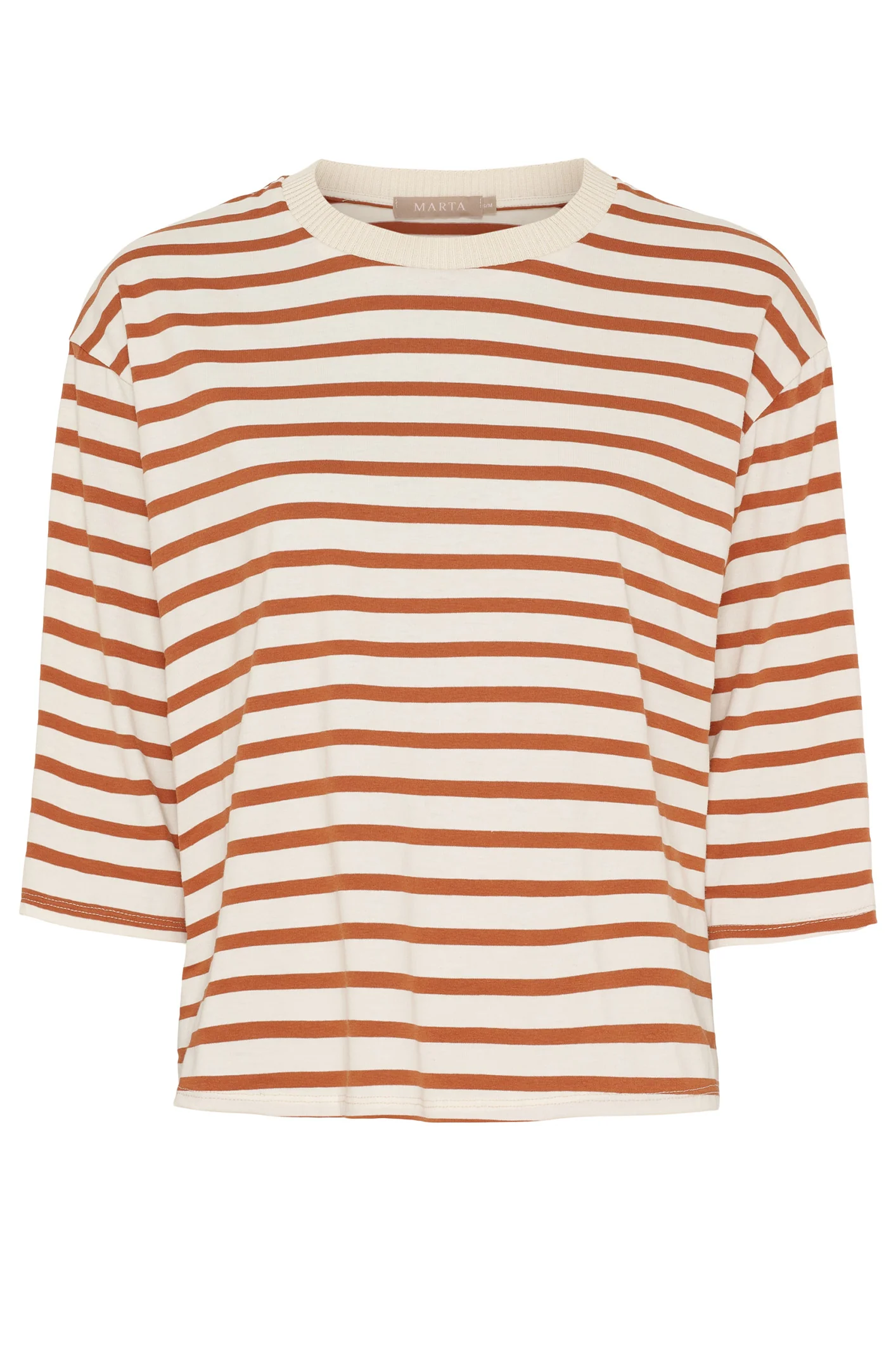 Brooklyn Tee | Beige/Rust | T-shirt fra Marta du Chateau