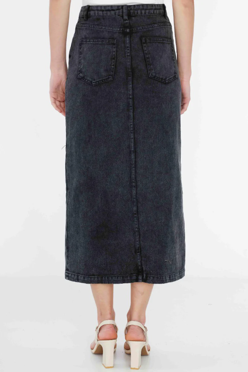 Bye Bye Birdie | Black | Denim nederdel fra Statebird - Image 6