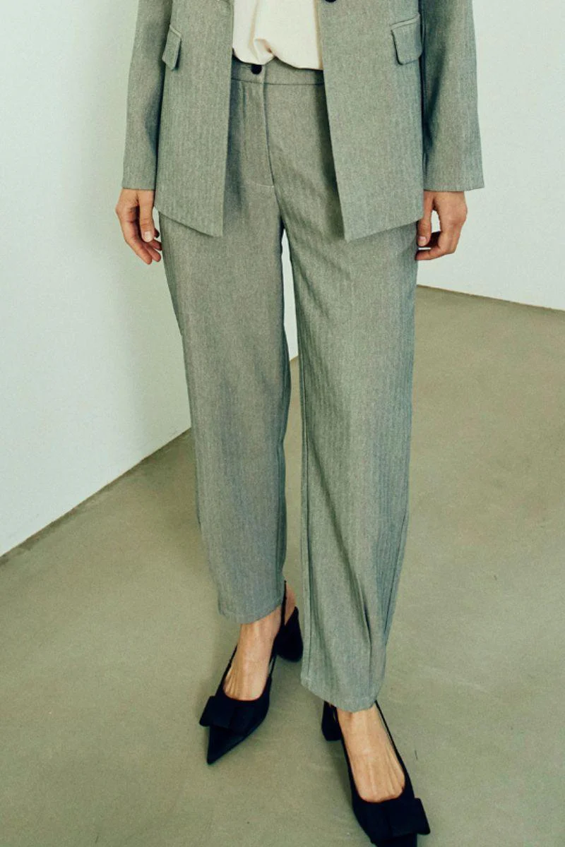 Caia Pants 207342 | Light Grey Melange | Bukser fra Freequent