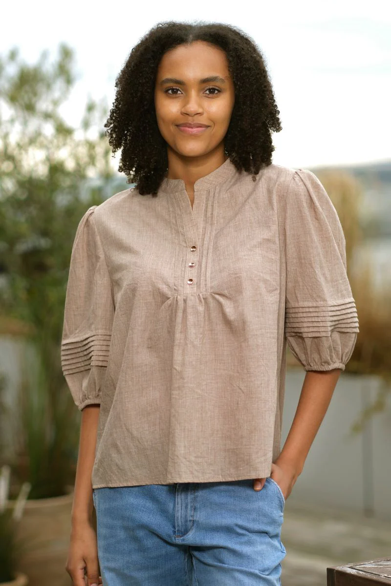 Camilla Blouse 2755 | Sand | Bluse fra Prepair - Image 3