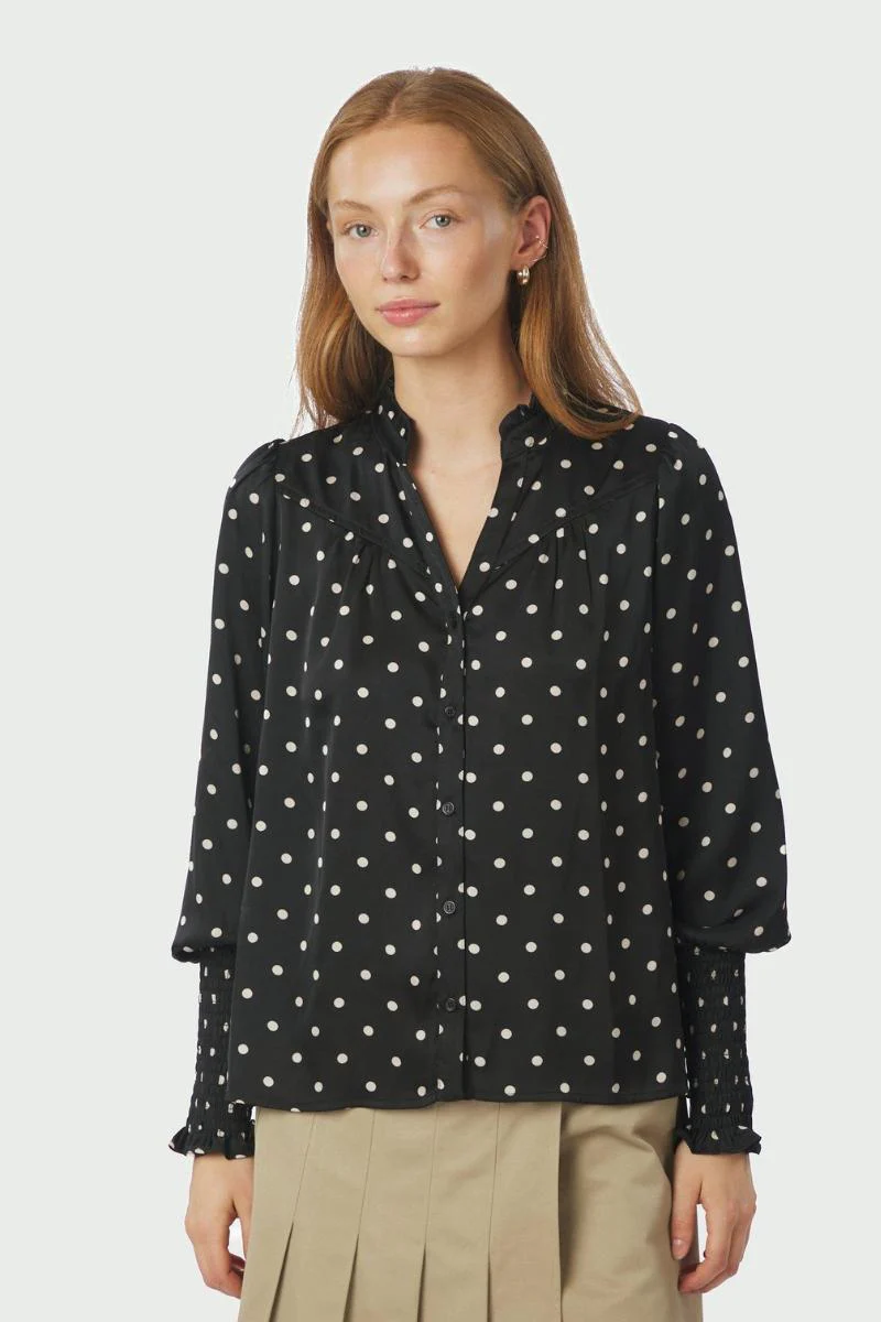 Camisa Dot Blouse | Black | Bluse fra Neo Noir - Image 2