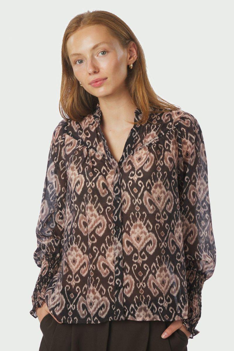 Camisa Print Blouse | Black | Bluse fra Neo Noir - Image 2