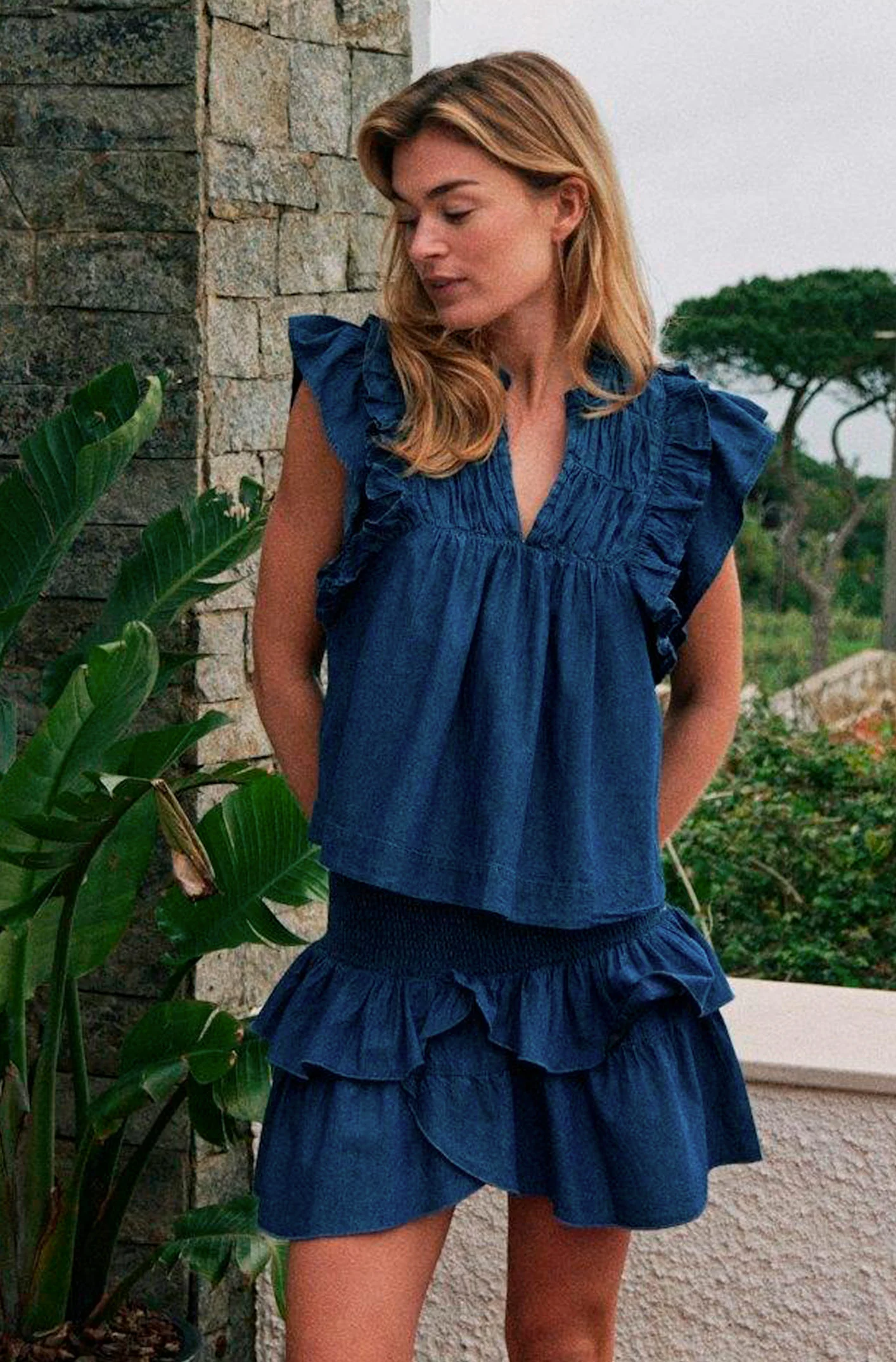 Carin Denim Skirt | Blue | Nederdel fra Neo Noir - Image 2