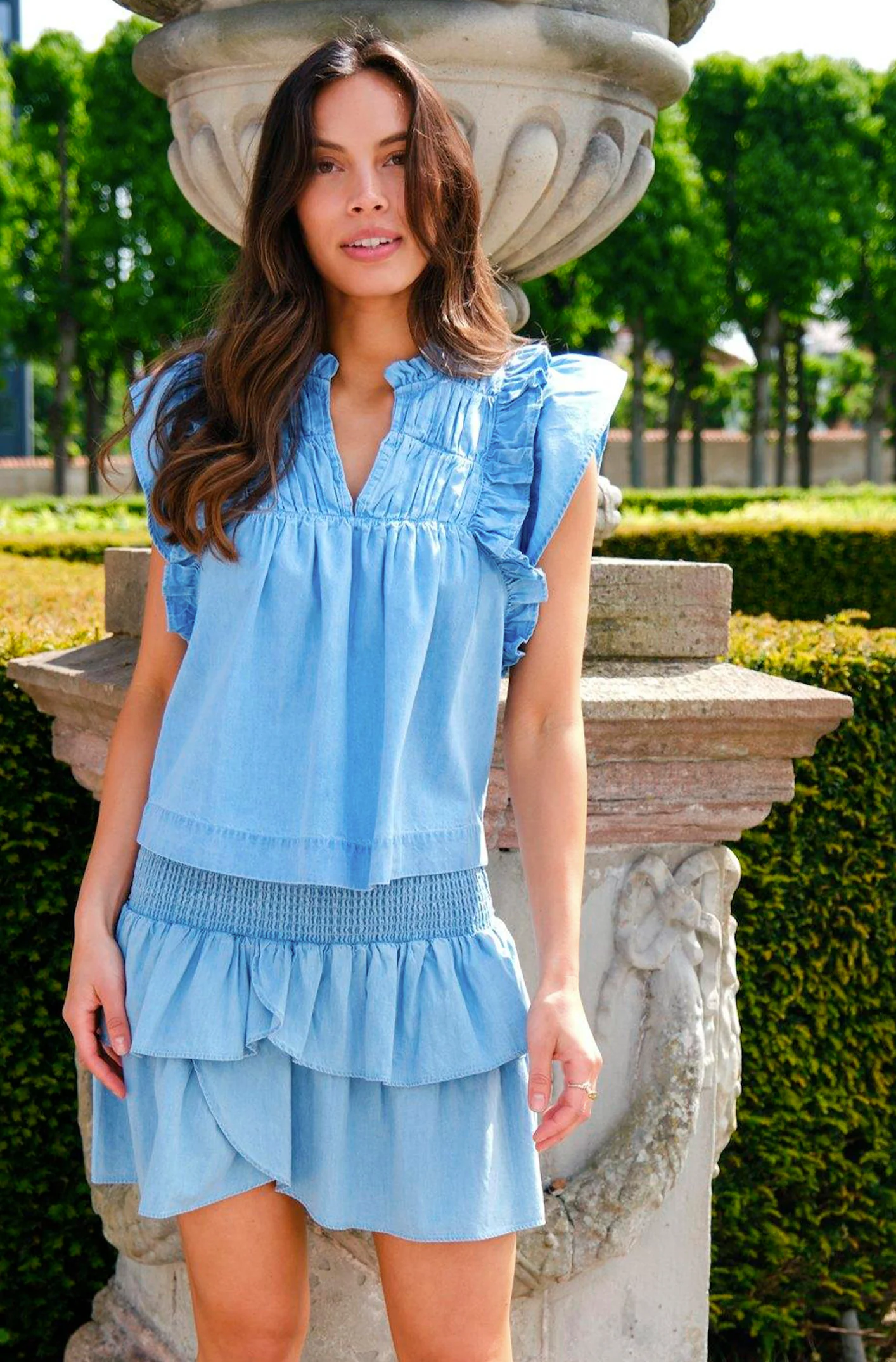 Carin Denim Skirt | Light Blue | Nederdel fra Neo Noir - Image 2