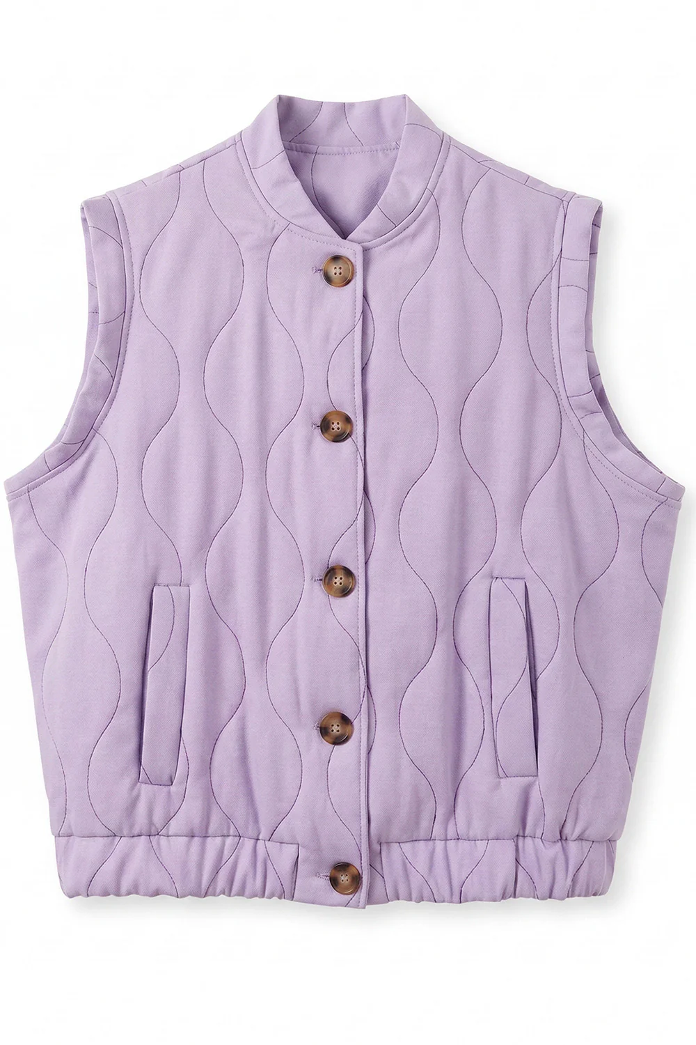 Casual quilted Vest | Lilac | Vest fra Avery - Image 3